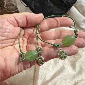 Avon 8” Green Charm Bracelets-two bracelets (Reduce, Reuse, Recycle)